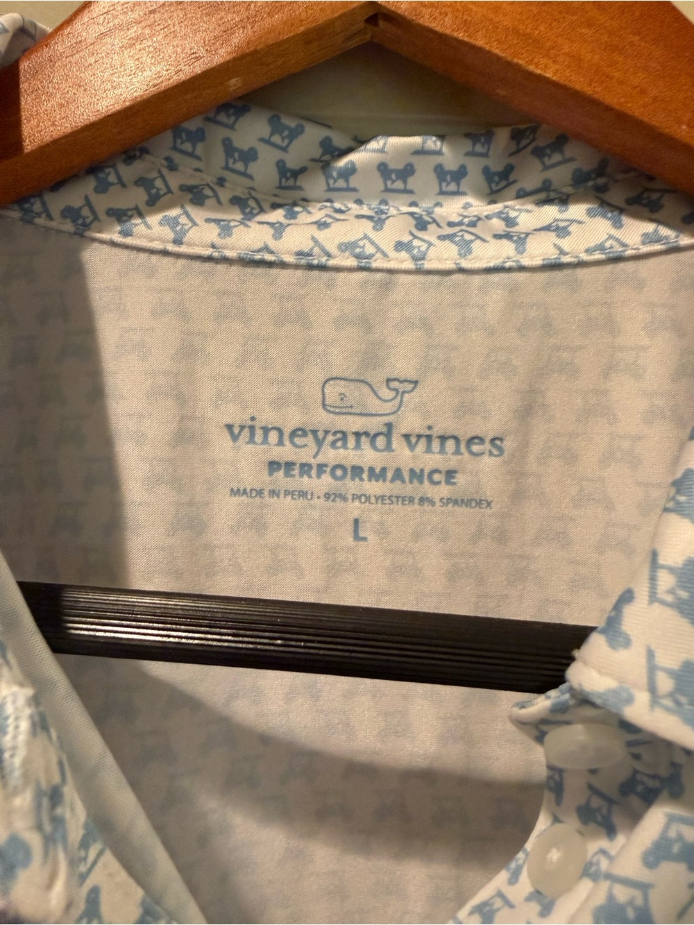 Vineyard Vines Light Blue Golf Cart print Short Sleeve Polo - Picture 5 of 6